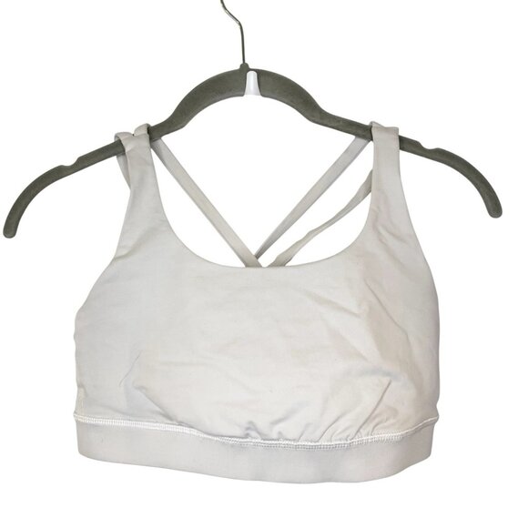Lululemon Athletica Energy Bra Size 4 Solid White W2540S (no padding) - Picture 1 of 4